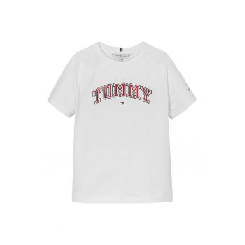 Tricou cu imprimeu logo si maneci raglan