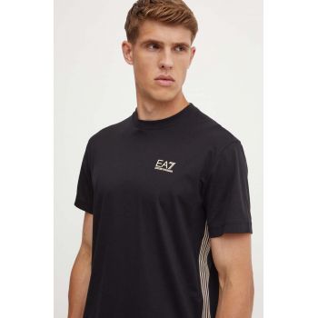 EA7 Emporio Armani tricou din bumbac barbati, culoarea negru, cu imprimeu, PJOLZ.6DPT19