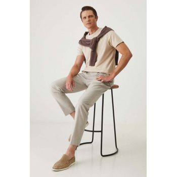 Medicine tricou barbati, culoarea bej, neted