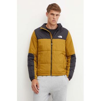 The North Face geaca Gosei Puffer barbati, culoarea verde, de tranzitie, NF0A87951OB1
