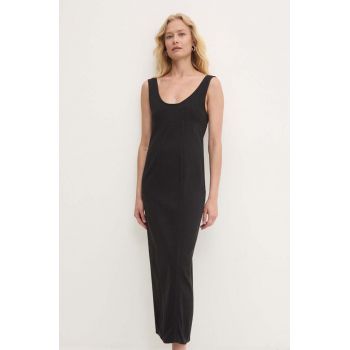 Answear Lab rochie jeans culoarea negru, midi, mulata