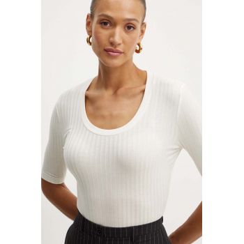 BOSS tricou femei, culoarea bej, 50518508