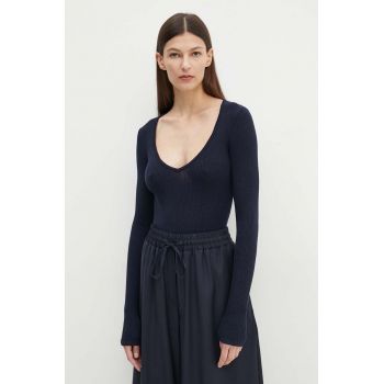 Herskind pulover din amestec de mătase Nova culoarea albastru marin, light, 5266106