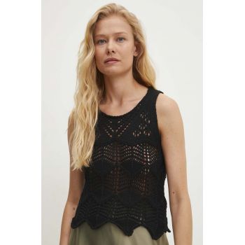 Answear Lab vestă din bumbac culoarea negru