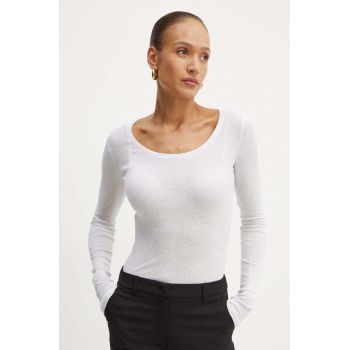 Boss Orange longsleeve din bumbac culoarea gri, 50518862 ieftin