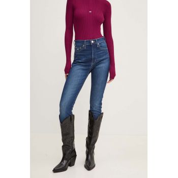 Tommy Jeans jeansi femei, culoarea albastru marin, DW0DW19258 de firma originali
