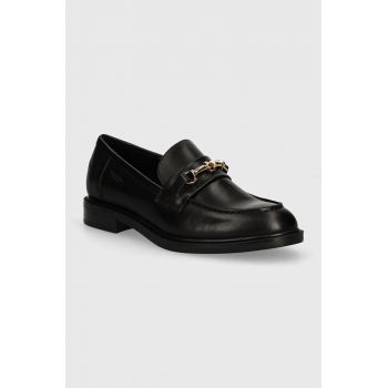 Vagabond Shoemakers mocasini de piele AMINA femei, culoarea negru, cu toc plat, 5801-001-20