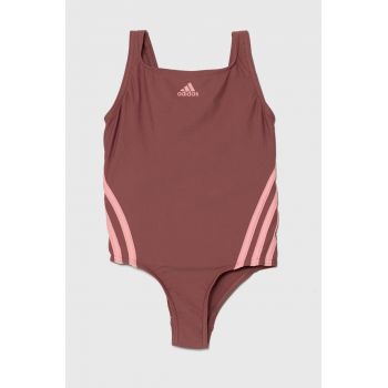 adidas Performance costum de baie dintr-o bucată pentru copii 3S SWIMSUIT culoarea roz, IY5067