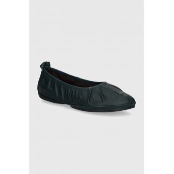 Camper balerini de piele Right Nina culoarea verde, K201704-002
