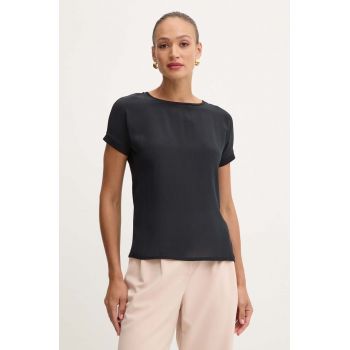 MAX&Co. tricou din amestec de mătase culoarea negru, 2428946034200