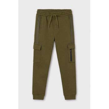 Mayoral pantaloni de trening pentru copii culoarea verde, neted, 7536