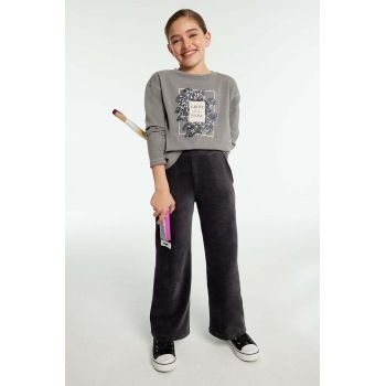 Mayoral pantaloni din catifea pentru copii culoarea gri, neted, 7549