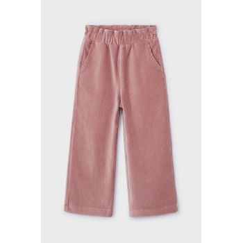 Mayoral pantaloni din catifea pentru copii culoarea roz, neted, 4544