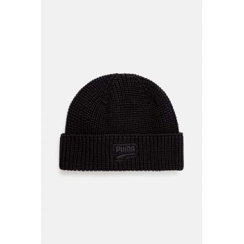 Puma caciula din bumbac RE:Collection DT Beanie culoarea negru, bumbac, din tricot gros, 025496