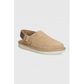 UGG papuci din piele intoarsa pentru copii GOLDENSTAR CLOG culoarea negru