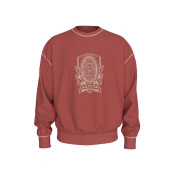 Bluza de trening cu maneci cazute si broderie logo