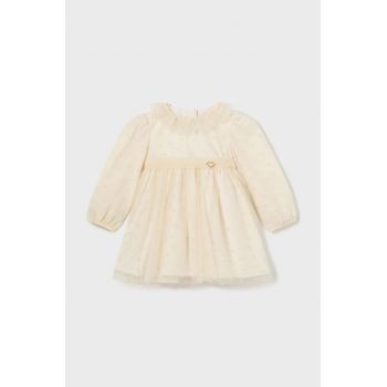 Mayoral rochie bebe culoarea bej, mini, evazată, 2907