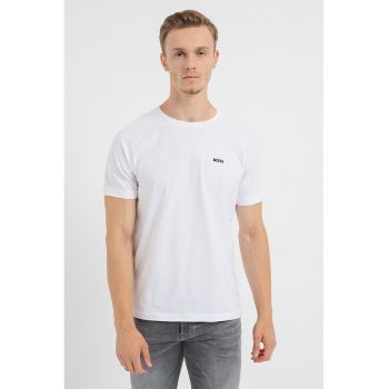 Tricou cu decolteu la baza gatului si logo