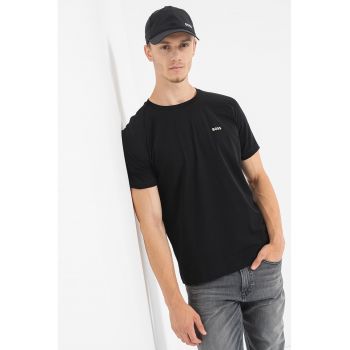 Tricou cu decolteu la baza gatului si logo