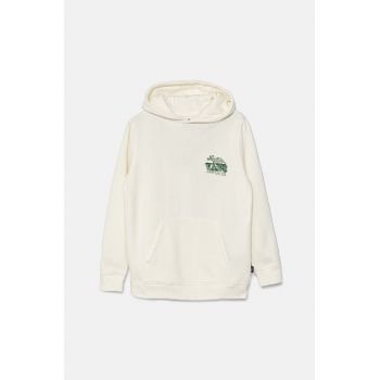 Vans bluza copii East Sideermin PO culoarea bej, cu glugă, cu imprimeu, VN000JBQFS81