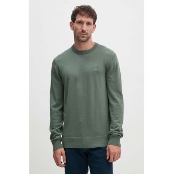 BOSS pulover din amestec de casmir BOSS CASUAL culoarea verde, light, 50471343
