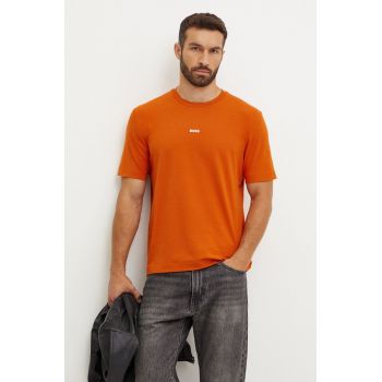 BOSS tricou BOSS ORANGE barbati, culoarea portocaliu, cu imprimeu, 50473278 de firma original