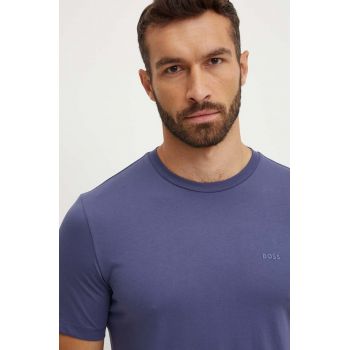 BOSS tricou din bumbac barbati, culoarea albastru marin, neted, 50468347