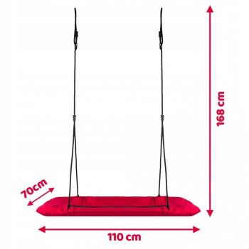 Leagan tip cuib pentru copii dreptunghiular XXL 110 x 70 cm 150 kg Neo-Sport 1011 rosu