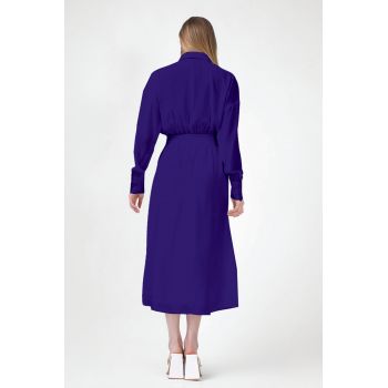 Rochie Midi cu corset albastru electric