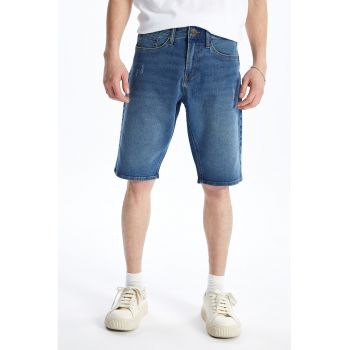 Pantaloni scurti din denim cu aspect decolorat