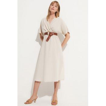 Rochie de sifon cu maneci medii