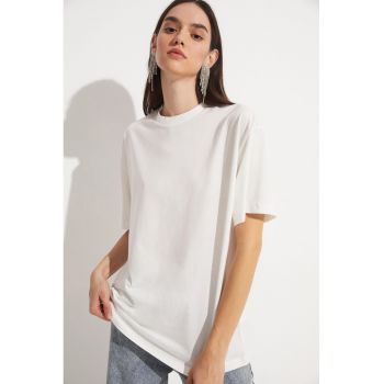 Tricou supradimensionat cu maneci cazute