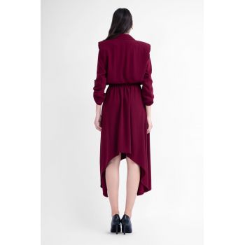 Rochie midi burgundy tip blazer