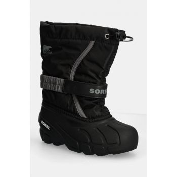 Sorel cizme de iarna copii CHILDRENS FLURRY BO culoarea negru, 2114082 ieftina