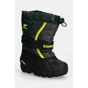 Sorel cizme de iarna copii CHILDRENS FLURRY BO culoarea verde, 2114082 ieftina Sorel cizme de iarna copii CHILDRENS FLURRY BO culoarea verde, 2114082 ieftina
