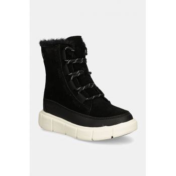 Sorel cizme de iarna pentru copii din piele intoarsa CHILDRENS SOREL EXPL culoarea negru, 2088512 ieftina
