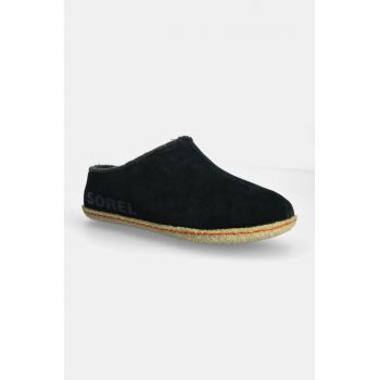 Sorel papuci din piele intoarsa pentru copii YOUTH LANNER RIDGE culoarea negru, 1929651