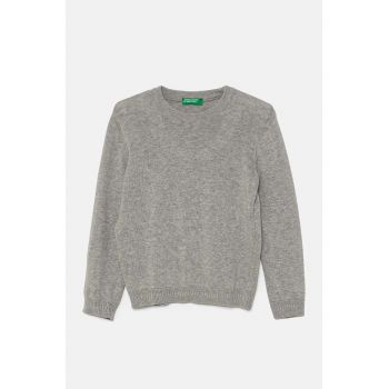 United Colors of Benetton pulover de bumbac pentru copii culoarea gri, light, 1294G100P