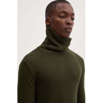 American Vintage pulover din amestec de lana barbati, culoarea verde, light, cu guler, MFAL18BH24