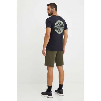 Columbia tricou din bumbac Rapid Ridge barbati, culoarea negru, cu imprimeu, 1934824