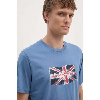 Pepe Jeans tricou din bumbac Clag barbati, cu imprimeu, PM509384