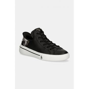 Skechers tenisi de piele SKECHERS X SNOOP DOGG barbati, culoarea negru ieftini de firma originali
