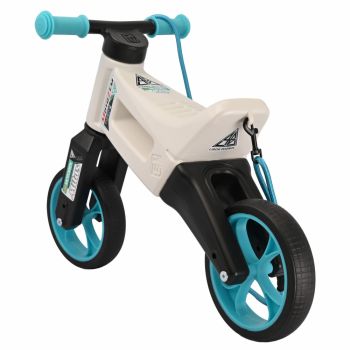 Tricicleta copii fara pedale Funny Wheels Rider SuperSport 2 in 1 Dakar Podmol, varsta 1-4 ani, transformabil in bicicleta cu o roata spate, inaltime scaun 27-29 cm, curea transport pe umar, anvelope de cauciuc