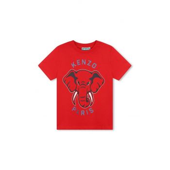 Kenzo Kids tricou de bumbac pentru copii culoarea rosu, cu imprimeu, K60748