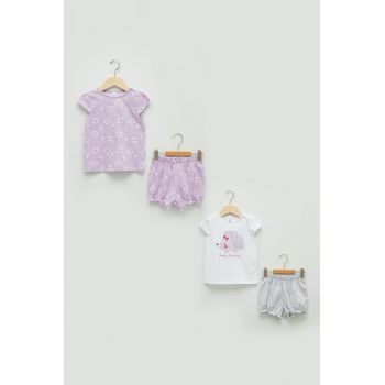 Set de tricouri si pantaloni scurti - 4 piese