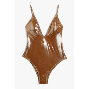Costum de baie intreg cu aspect lucios