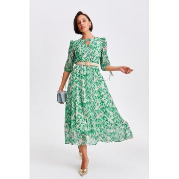 Rochie maxi cu model abstract