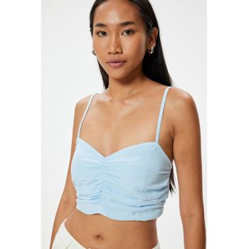 Top crop cu bretele ajustabile