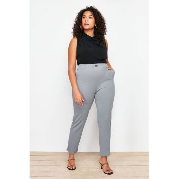 Pantaloni slim fit cu talie inalta