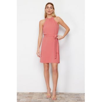 Rochie mini halter cu croiala A